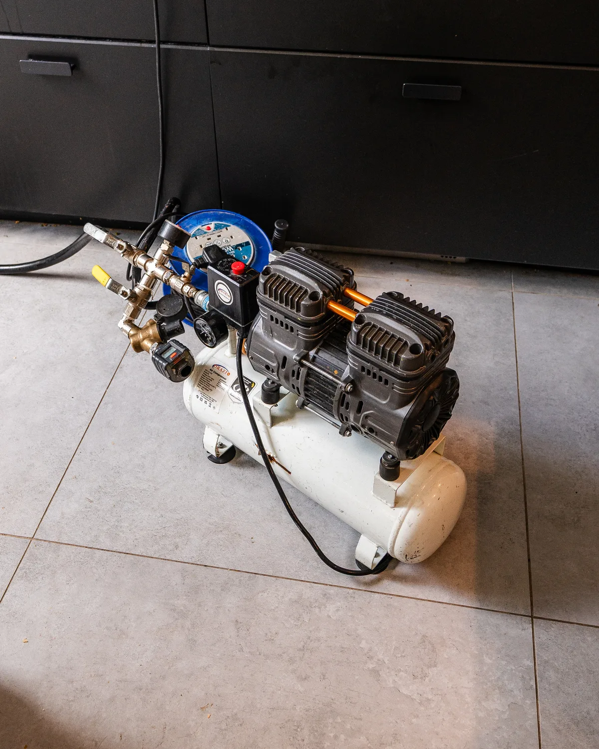 Pressure-testing equipment connected to internal pipework